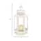 10.5" White Metal Victorian Lantern with Floral Cutouts
